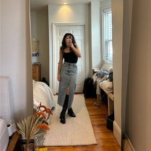 Mango midi denim skirt